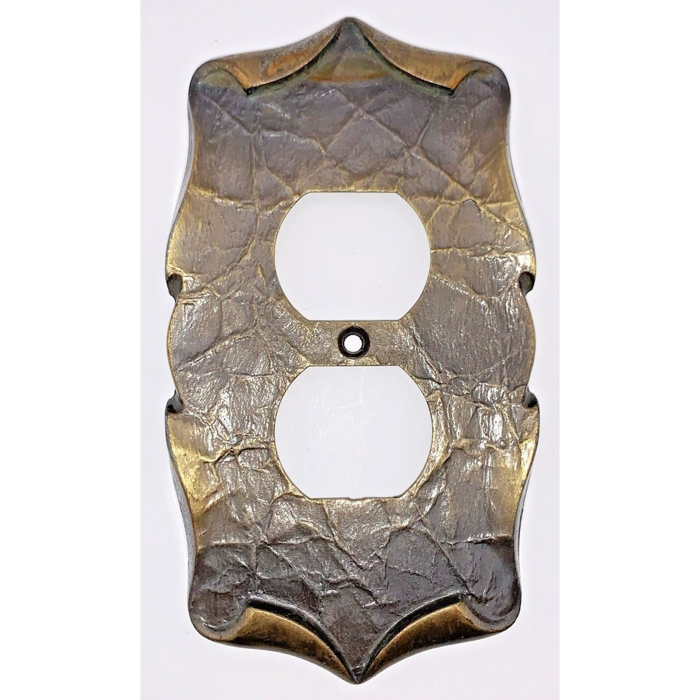 Amerock Carriage House Electric Outlet Cover Plate Brass Lot of 3 Vtg 1960s-70s